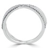 Pompeii3 1/5CT 10K White Gold Round Diamond Crossover Cocktail Fashion Statement X Ring - 4 of 4