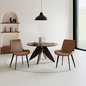 WJSHome Modern Dining Chairs Set of 2, PU Leather Accent Chairs Waterproof Kitchen & Dining Room Chairs with Comfortable Sponge Seat and Metal Legs - 1 of 4