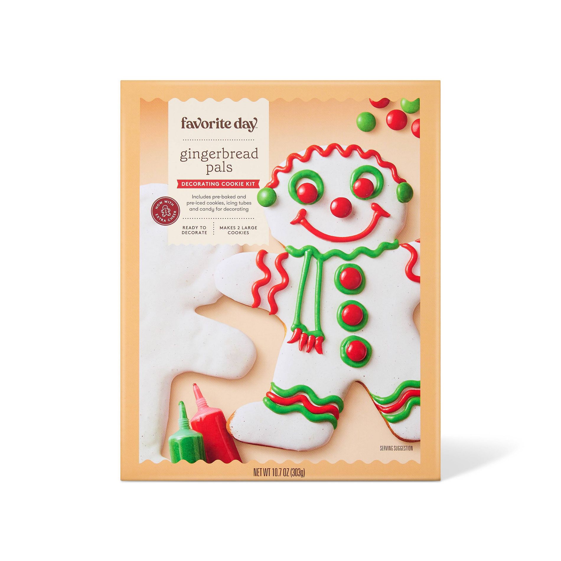 Christmas Iced Gingerbread Buddy Decorating Kit - 10.7oz - Favorite Day™