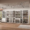 Famapy Modular Storage Cabinet Elegant White Pantry Bookshelf Multifunctional Tempered Glass Cabinet - 2 of 4
