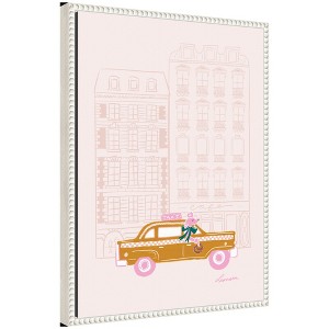 Kate & Laurel All Things Decor 18"x24" Sylvie Beaded NYC Joy Ride Framed Canvas by Yellow Heart Art White - 1 of 4