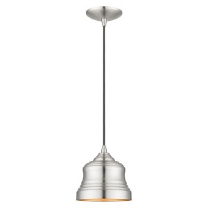 Livex Lighting Endicott 1 - Light Pendant in  Brushed Nickel - 1 of 4