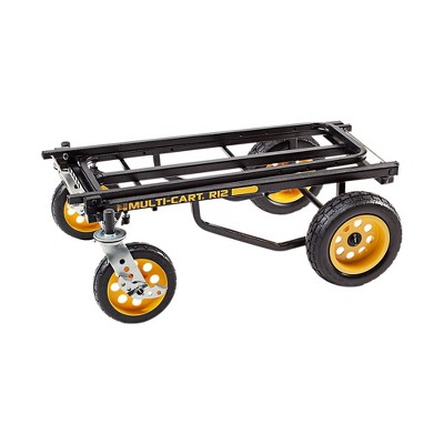 Rock N Roller R12RT Multi-Cart 8-in-1 Equipment Transporter Cart Black Frame/Yellow Wheels All-Terrain