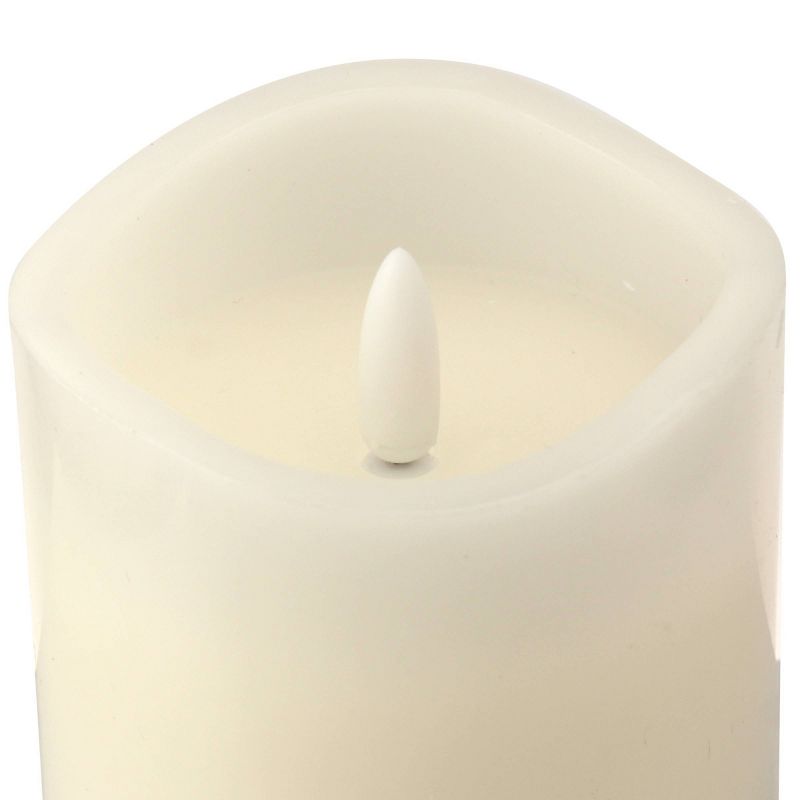 6pk 3&#34; x 6&#34; Real Wax LED Candles with Remote Control Ivory - Stonebriar Collection, 4 of 10