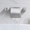 SUMERAIN Wall Mount Waterfall Tub Faucet 2 Handles Bathtub Faucet High Flow Rate, Brushed Nickel - 2 of 4