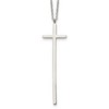 Chisel Stainless Steel Polished Long Cross Pendant on a 30" Cable Chain Necklace - 2 of 4