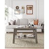 Homhougo Modern Farmhouse Coffee Table with Storage Shelf, 2-Tier Rectangular Center Table, Home Office Industrial Cocktail Tables - 3 of 4