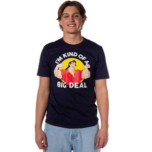 Seven Times Six Disney Beauty and The Beast Men's Gaston I'm Kind Of A Big Deal T-Shirt Blue - 1 of 4