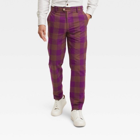 Houston White Adult Gingham Checkered Pants - Purple/brown : Target