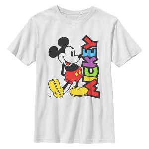 Boy's Mickey & Friends Retro Character Name T-Shirt - 1 of 4