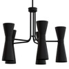 Hunter 26" Zola Ceiling Light Flat Matte Black Chandelier - Mid-Century Modern Design with 10 Bulb Capacity for Indoor Spaces - 2 of 4