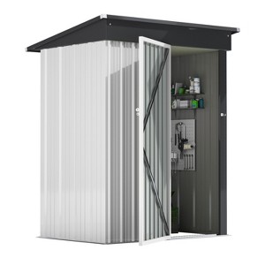 LACOO 5' x 3' Slanted-Roof Metal Shed - 1 of 4