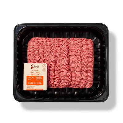 All Natural 75/25 Ground Beef - 3lbs - Good & Gather™