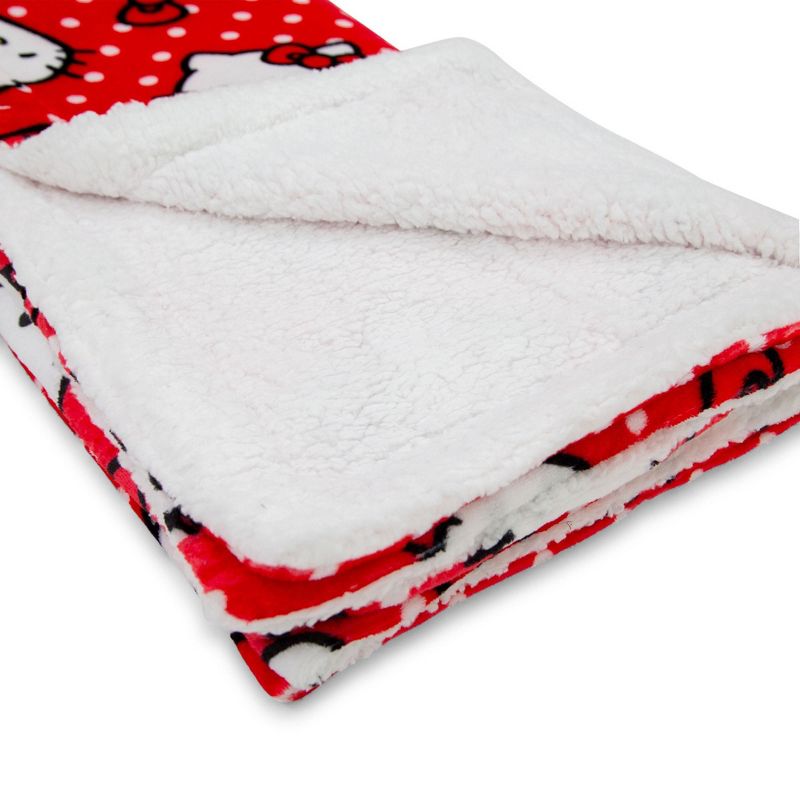 The Northwest Company Sanrio Hello Kitty Red Polka Dots Throw Blanket | 50 x 60 Inches, 3 of 10