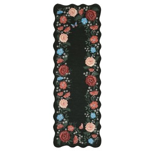 Washable Modern Floral Print Summer Spring Area Rugs, Soft Non Slip Botanical Floor Carpet for Home Office - 1 of 4