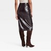 Women's Faux Leather Midi Skirt - A New Day™ Brown - 2 of 3
