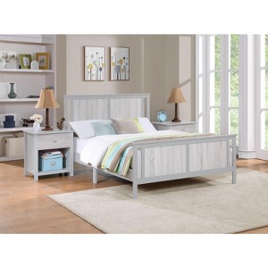 PAGED Twin Size Toddler Bed Wooden Baby Bed Frame with Reversible Panel, Headboard and Footboard for Bedroom - 1 of 4
