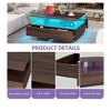 Modern Design High Glossy Coffee Table Cocktail Table with LED Lights Storage Drawer For Living Room - 4 of 4