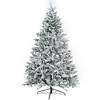 Premium 7FT Artificial Christmas Tree for Home Office Party Decoration with Fluffy Branch White Snow Tips and Metal Stand - 2 of 4