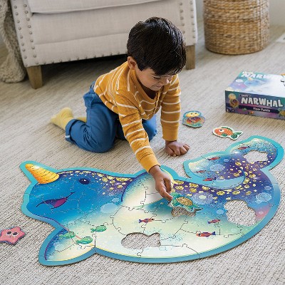 Peaceable Kingdom Narwhal Floor Puzzle for Kids Ages 3 & Up