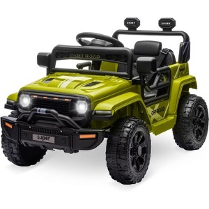 12V Kids Ride On Truck, Kids Electric Vehicle with Parent Remote, LED Lights, Music, 2 Speeds & Spring Suspension - 1 of 4
