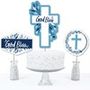 Big Dot of Happiness Blue Elegant Cross - Boy Religious Party Centerpiece Sticks - Table Toppers - Set of 15 - 3 of 4
