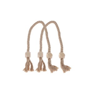 Unique Bargains Round Wooden Ball Magnetic Buckle Curtain Strap Cotton Linen Magnet Wood 2 Pcs - 1 of 4