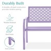 Best Choice Products Indoor Outdoor Steel Garden Bench w/ Geometric Backrest, Foot Levelers - 2 of 4