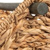 Storied Home Boho Oval Braided Bankuan Bathroom Toilet Paper Basket with Wood Handle - 4 of 4