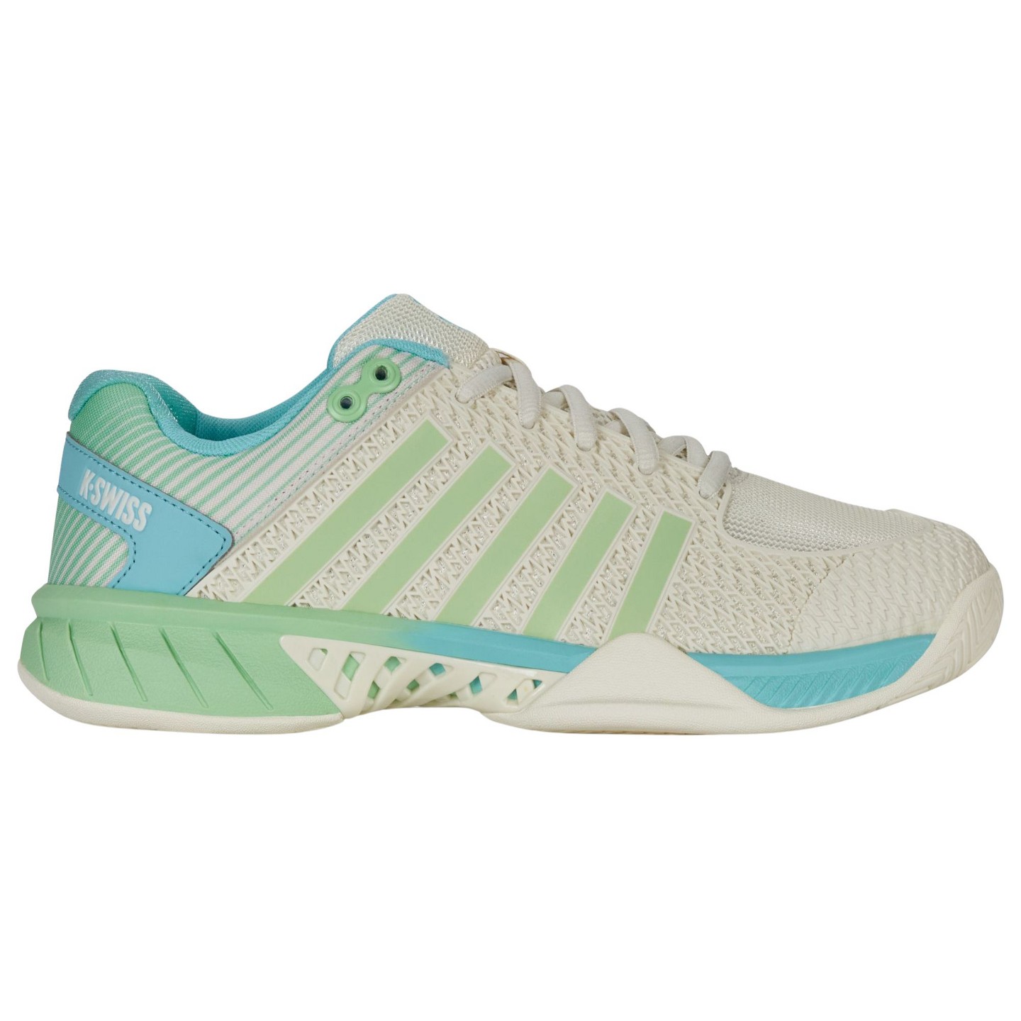 Женские кроссовки K-Swiss Express Light Pickleball Shoe (Egret/Patina Green), цвет: Зелёный — фото 1