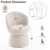 YOUNIKE Boucle Fabric Swivel Accent Chair Modern Upholstered Barrel Chair 22" Wide Living Room Chair Single Sofa Chair - 2 of 4