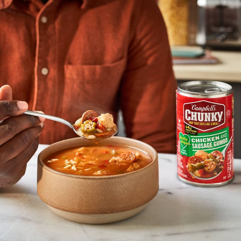 Campbell&#39;s Chunky Healthy Request Grilled Chicken &#38; Sausage Gumbo Soup - 18.8oz, 3 of 17