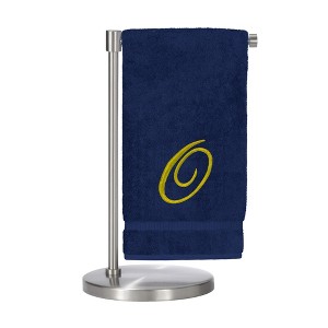 BC BARE COTTON Monogrammed Bath Towel, Personalized Gift, 27 x 54 inches - Set of 1 - Navy - Gold Script - 1 of 4