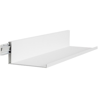 White Aluminum 18-Inch No-Stud Floating Wall Shelf