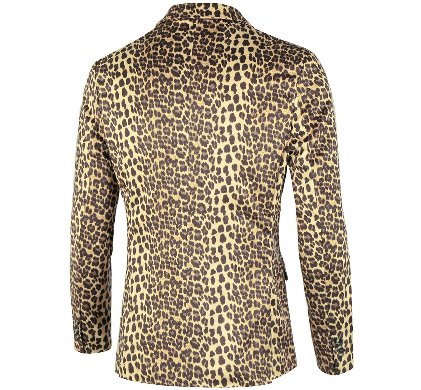 Мужской пиджак Lars Amadeus Notched Lapel Slim Fit Vintage Animal Printed Blazer Brown, цвет: Коричневый — фото 2