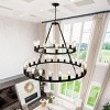 BAOURE 5 Light Black Farmhouse Kitchen Island Lighting Industrial Linear Chandelier for Dining Room - 3 of 4