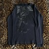 Clotth Women Y2k Fairy Grunge Shirt Vintage Graphic Print Long Sleeve Tee Tops  Gothic Slim Fit Teen Girls Aesthetic Clothes Streetwear, Dark Blue - 4 of 4