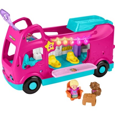 Fisher-Price Little People Barbie Little Dream Camper RV Playset with Music Lights and  2 Figures