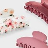 Half Moon Claw Hair Clip Set 3pc - Wild Fable™ Pink/White - 2 of 2