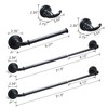 Black 4-Piece 24-Inch Adjustable Towel Rack and Bathroom Set - 3 of 4