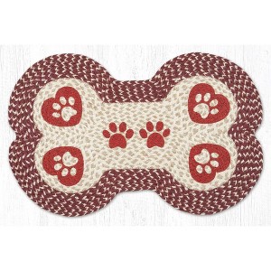 Earth Rugs Rustic Heart Paws Dog Bone Shaped Braided Jute Stair Tread – 18"x28" - 1 of 3