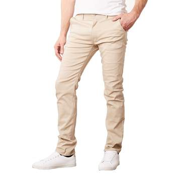 Galaxy By Harvic Men's Slim Fit Cotton Stretch Classic Chino Pants