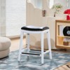FURNIinspire Counter And Bar Stools Upholstered Faux Leather Barstools, Armless Barstools, Bar Chair Without Backrest, Black And White, 17"*20.25"*32" - 4 of 4