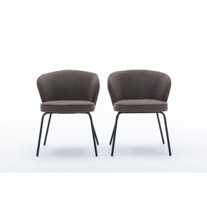 NicBex Fabric Dining Chair Set of 2 Modern Kitchen Upholstered Curved Backrest Chairs with Metal Legs - 1 of 4
