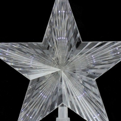 Clear Crystal Star Christmas Tree Topper with LED Lights