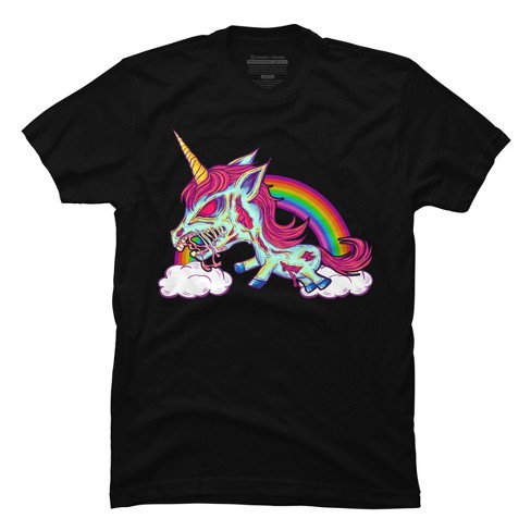 Men's Design By Humans Zombie Rainbow Unicorn By Dzuu T-Shirt - image 1 of 4