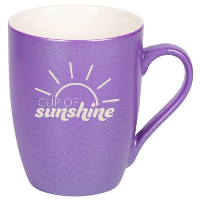 Elanze Designs Cup of Sunshine 10 Ounce Ceramic Laser-Etched Engraved Drinkware Mug, Metallic Passion Purple
