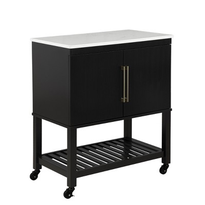 Linon Kolton Kitchen Cart Black