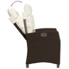 vidaXL 7 Piece Patio Dining Set with Cushions Brown Poly Rattan - 31.5" x 31.5" x 29.1" Without footrest 4 Items - 4 of 4