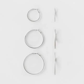 Hoop Earring Set 3ct - A New Day™ Silver